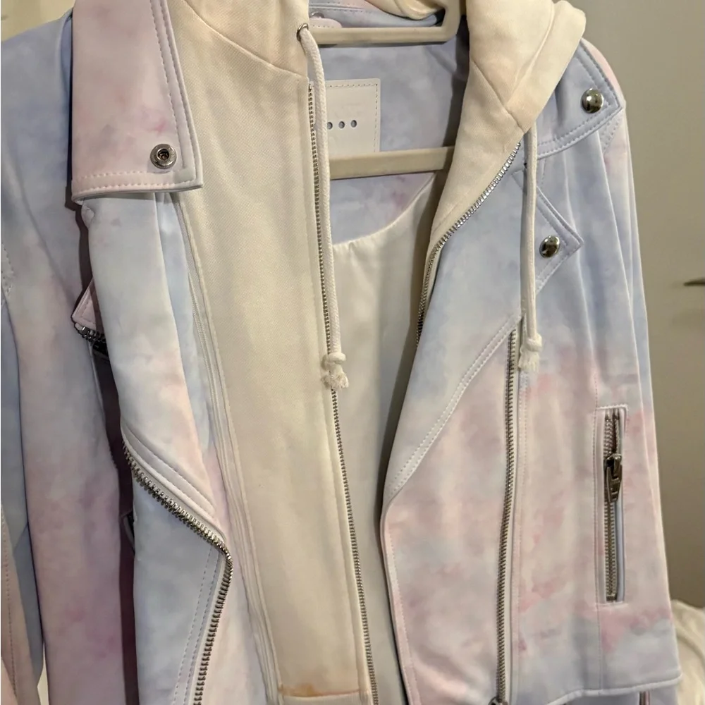 Blank NYC Pastel Tie-Dye Leather Moto Jacket - Picture 2 of 5